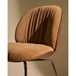 GUBI Beetle Soft dining chair, conic black chrome - walnut - Belsuede 132 brown, decoration image