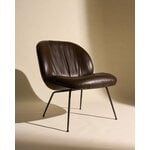 GUBI Fauteuil Beetle Soft, conique noir mat - Cuir Smooth Coffee, image décorative