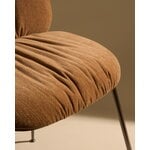 GUBI Beetle Soft dining chair, conic black chrome - walnut - Belsuede 132 brown, decoration image