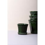Bergs Potter Københavner pot de fleurs avec soucoupe, émeraude émaillée, image décorative