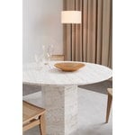 GUBI Epic dining table, round, 130 cm, white travertine