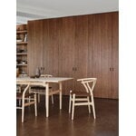 Carl Hansen & Søn CH24P Wishbone chair, rovere insaponato - pelle Loke marrone scuro, vista 5