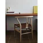 Carl Hansen & Søn CH24P Wishbone chair, rovere insaponato - pelle Loke marrone scuro, vista 7