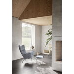 Carl Hansen & Søn CH446 Wing footstool, stainless steel - light grey
