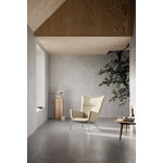 Carl Hansen & Søn CH445 Wing lounge chair, stainless steel - beige