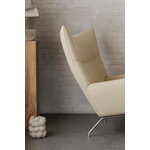 Carl Hansen & Søn CH445 Wing lounge chair, stainless steel - beige
