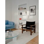 Fredericia Canvas Chair avec coussin, chêne fumé huilé - toile noire