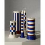 HAY Pattern candles, set of 4, off-white - army - blue