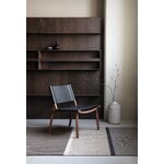 Nikari December lounge chair, lacquered smoked oak - black leather
