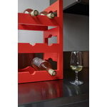 Massproductions Silo stackable wine rack, pure red painted beech