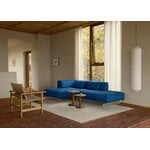 Fredericia Delphi Elements sofa, conf. E, brushed aluminium - blue Keiga 762, decoration image