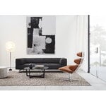 Fredericia Delphi 3-seater sofa, brushed aluminium - black leather Max 98