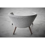 Fredericia Ditzel lounge chair, light grey - lacquered walnut
