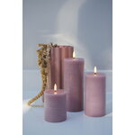 Uyuni Lighting LED pillar candle, 7,8 x 10 cm, rustic texture, dusty rose