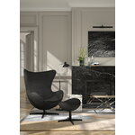 Fritz Hansen Egg footstool, satin polished aluminium - Re-wool 0198