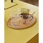 HAY Glass mug, 2 pcs, light grey with pink handle