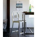 Emeco Sedia da bar 1006 Navy, 76 cm, alluminio spazzolato