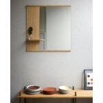 Moebe Mirror with a shelf, 70 cm, oak, decoration image