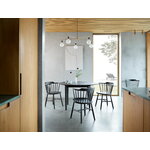 FDB Møbler C62 Bjørk dining table, 115 cm, black oak, decoration image