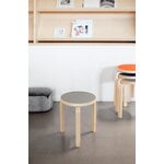 Artek Aalto stool 60, ash grey linoleum - birch