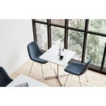 Fredericia Eyes 4 Leg chair, brushed chrome - black