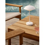 Fritz Hansen Lampada da tavolo portatile Clam, bianco, immagine decorativa