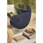Fritz Hansen Egg lounge chair, satin polished aluminium - Dark Blue 1155