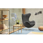 Fritz Hansen Egg loungefåtölj, satinpolerad aluminium - Re-wool 0198