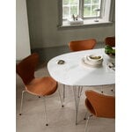 Fritz Hansen Chaise Series 7 3107, Edge cousu, chrome - cuir marron selle, image décorative