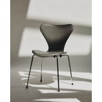 Fritz Hansen Series 7 3107 chair, Edge sewn, chrome -  slate grey leather, decoration image