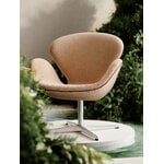 Fritz Hansen Swan 3320 lounge chair, b. alum.-Serpentine 0428, Grace chestnut