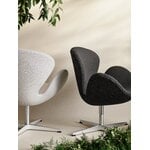 Fritz Hansen Swan 3320 lounge chair, brushed alum.-Serpentine grey-beige 0118