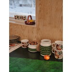 Marimekko Oiva - Ketunmarja coffee cup w/o handle 2pc, white-brown-d.green