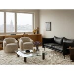 Fogia Tiki 2-seater sofa, black steel - black Elmosoft leather