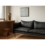 Fogia Tiki 2-seater sofa, black steel - black Elmosoft leather