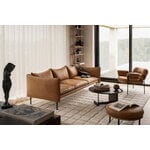 Fogia Tiki 3-seater sofa, black steel - cognac leather, decoration image