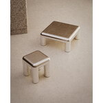 FORMARKIVET Cubio coffee table, 80 x 80 cm, raw aluminium, decoration image