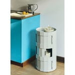 HAY Facet cabinet 30, incl. feet and castors, three doors, misty grey, decoration image