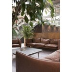 Fogia Tiki 3-istuttava sohva, musta teräs - konjakki nahka