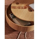 Ferm Living Tavolo contenitore Olles, diametro 80 cm, impiallacciato rovere naturale, immagine decorativa