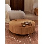 Ferm Living Tavolo contenitore Olles, diametro 80 cm, impiallacciato rovere naturale, immagine decorativa