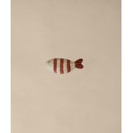 Ferm Living Harbour seinäkoukku, Fish Stripe, baked clay - light celedon, sisustuskuva