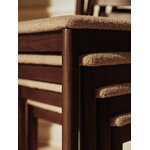 Ferm Living Boda dining chair, dark stained beech - natural Soft Bouclé, decoration image