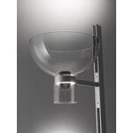 Flos Nocturne 1 lattiavalaisin, bowl, hopea, sisustuskuva