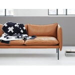 Fogia Tiki 3-istuttava sohva, musta teräs - konjakki nahka