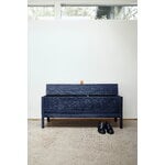 Form & Refine A Line storage bench, 111 cm, indigo blue stained ash