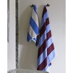 HAY Frotté Stripe bath sheet, bordeaux - sky blue