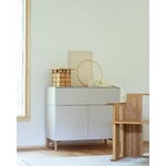 Lundia Fuuga sideboard with drawer and doors, 96 cm, low, cashmere - oak, decoration image