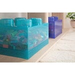 Room Copenhagen Lego Storage Brick 4 Top Deckel, glitzerndes Hellblau, dekorationsbild