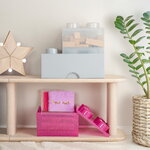 Room Copenhagen Lego Storage Brick 4 Top Lid, glitter medium violet, decoration image